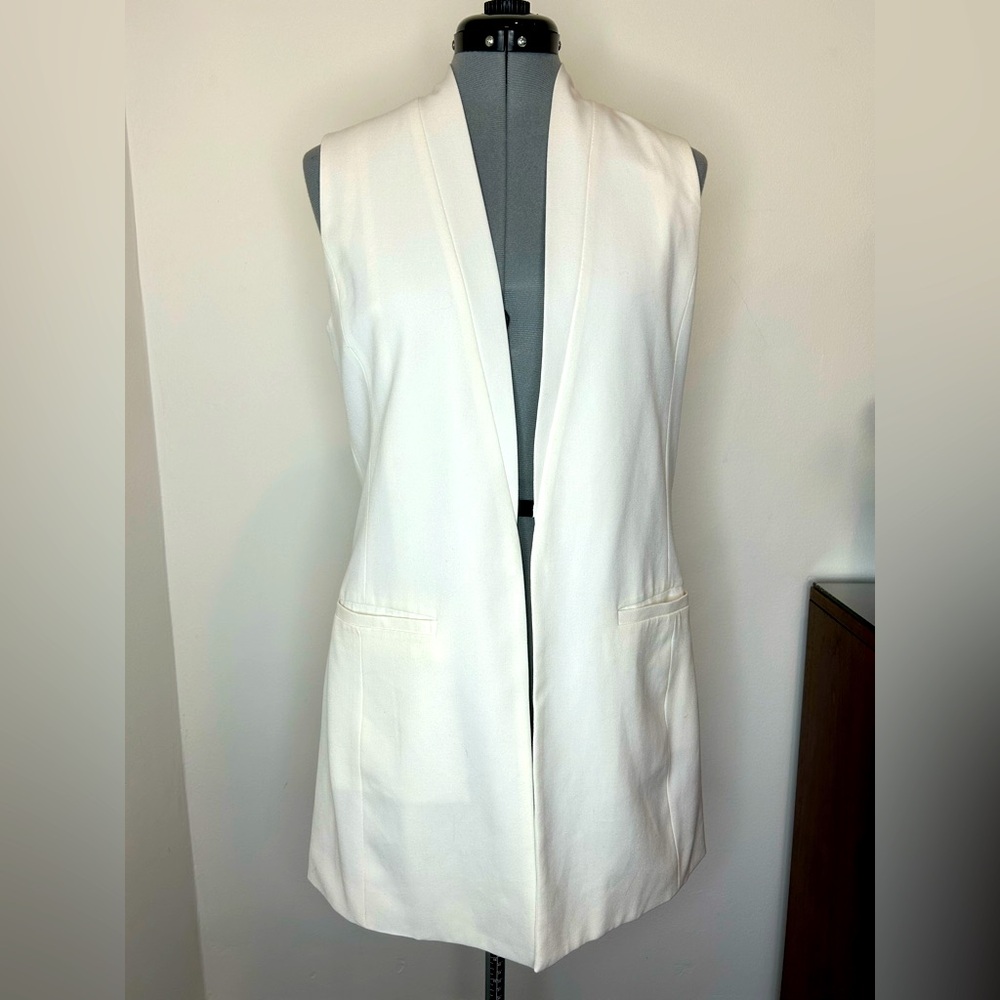 MOSSIMO - Long Fully Lined Vest Off White Size S - Picture 1 of 10